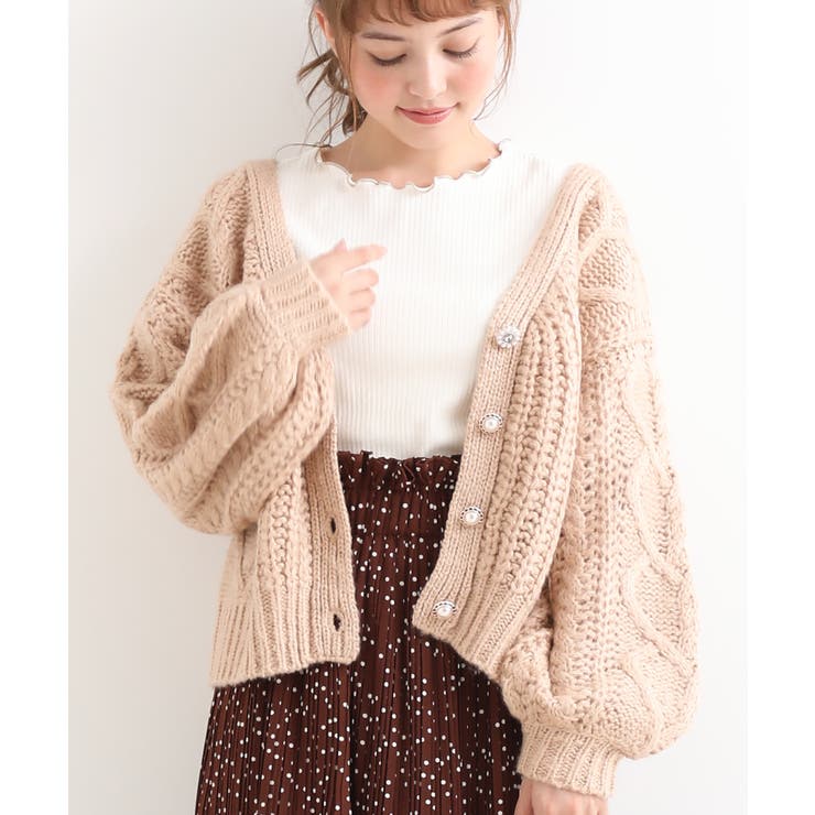 ハートケーブルカーディガン[品番：CTYW0000071]｜MAJESTIC