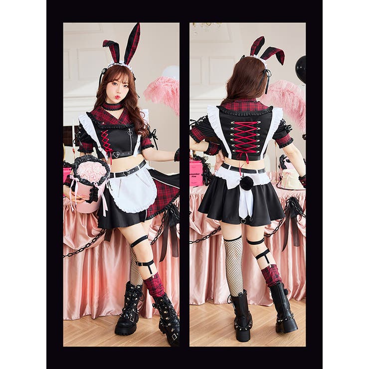 男の子向けプレゼント集結 アシンメトリーロックバニーメイド[品番：MYMT0000727 コスプレ衣装
