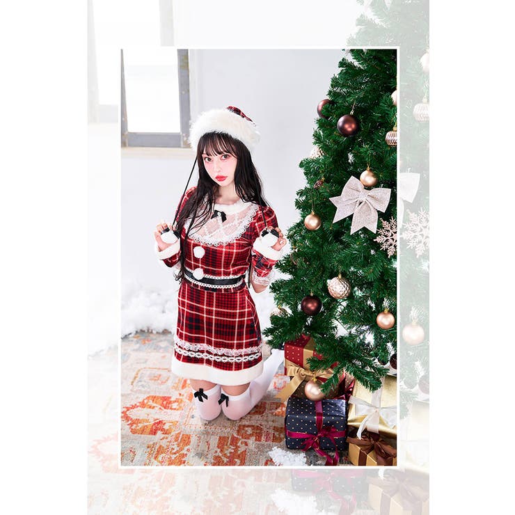 スノーフレークチェックサンタ[品番：MYMT0000812]｜Malymoon （マリームーン  ）のレディースファッション通販｜SHOPLIST（ショップリスト）