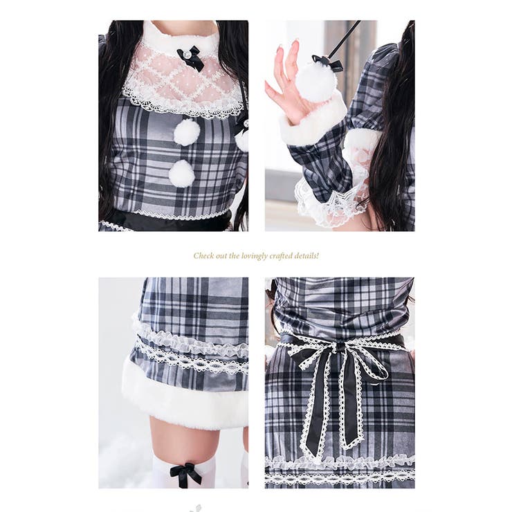 スノーフレークチェックサンタ[品番：MYMT0000812]｜Malymoon （マリームーン  ）のレディースファッション通販｜SHOPLIST（ショップリスト）
