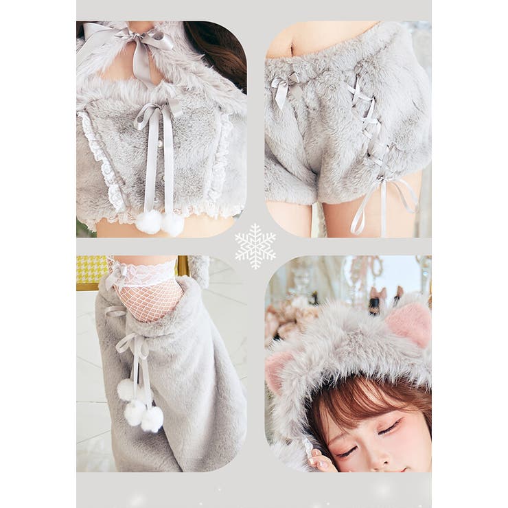 ふわふわメレンゲリボンキャットサンタ[品番：MYMT0000774