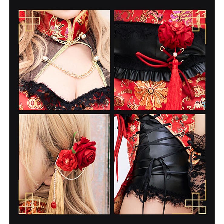 【シスルコラボ】レディローズディープスリットチャイナ《ハロウィンコスプレ6点セッ… | Malymoon  | 詳細画像10 