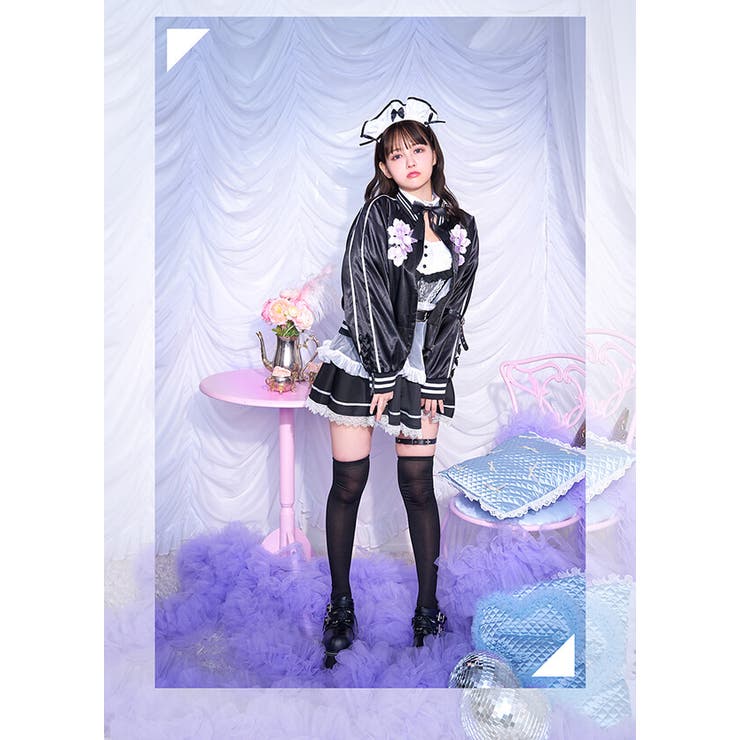 【当店限定販売】 モノトーンガーリースカジャンメイド[品番：MYMT0000775 コスプレ衣装