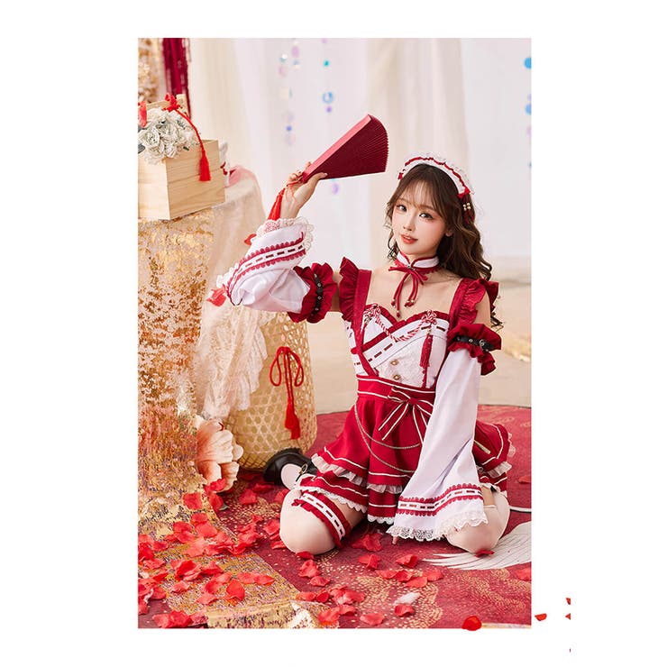即日発送】フリル巫女キャットセットアップ《ハロウィンコスプレ