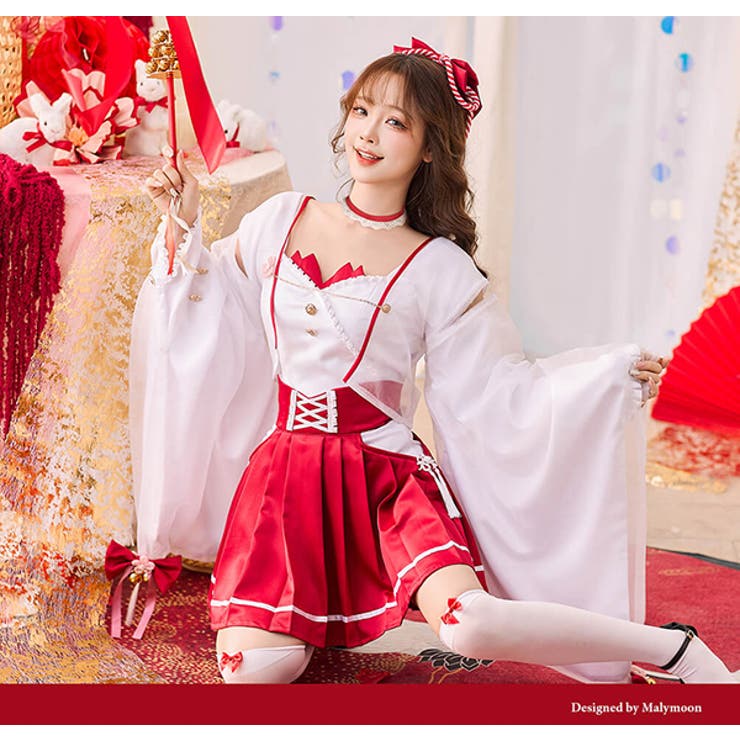 即日発送】フリル巫女キャットセットアップ《ハロウィンコスプレ