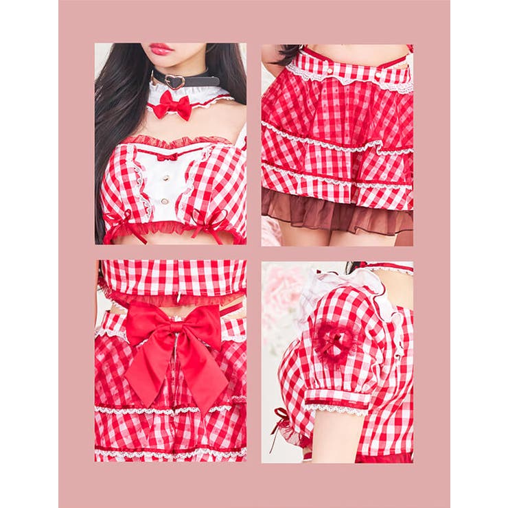 Malymoon/マリームーン ギンガムポップバレンタインチェックメイド 即日発送】【中村里砂着用】ギンガムポップバレンタインチェック