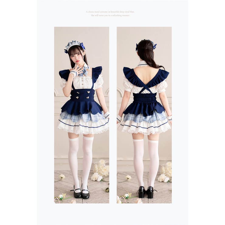Malymoon メイド服 青　ブルー　メイド　ウェイトレス　マリームーン ロイヤルブルーヒロインメイド[品番：MYMT0000879]｜Malymoon