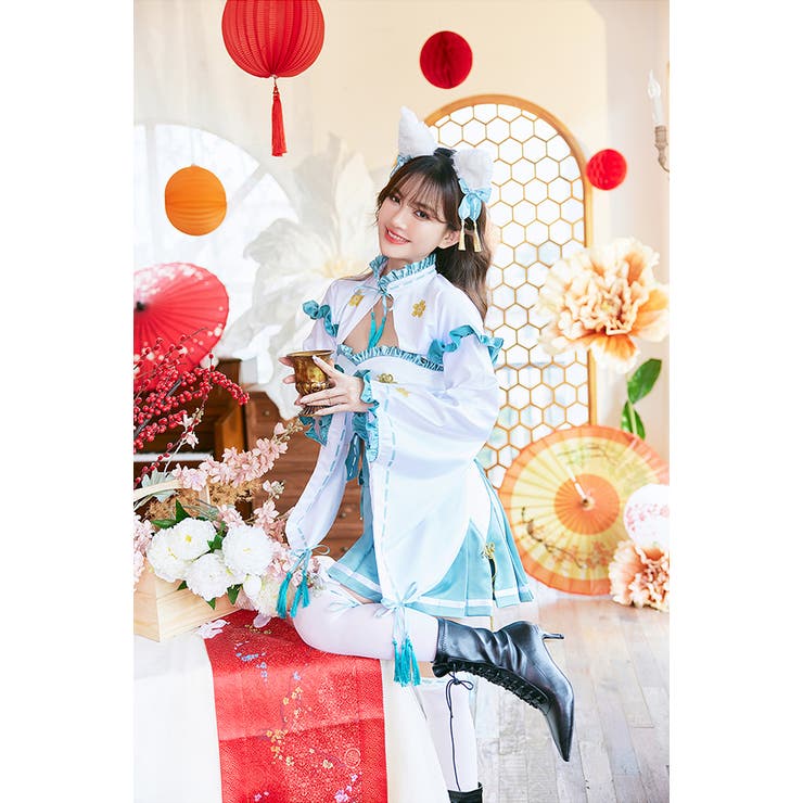 スーパーセール期間限定 フリル巫女キャットセットアップ[品番：MYMT0000602]｜Malymoon コスプレ衣装