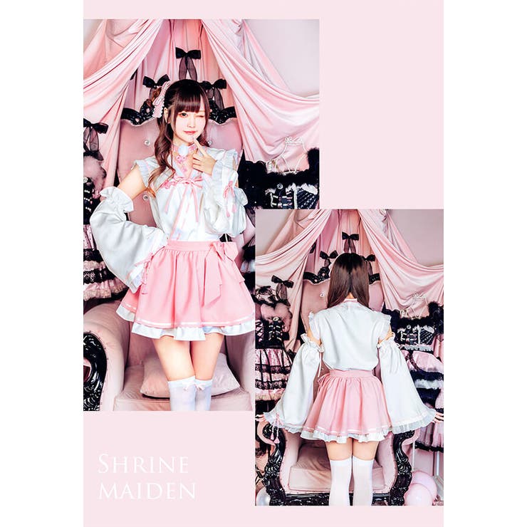 舞々悪魔×Malymoon】ピンクドール巫女コスチューム《ハロウィン