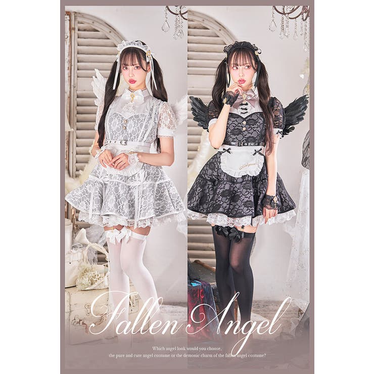 天使or堕天使 レースアレンジメントエンジェルドレス[品番：MYMT0000769]｜Malymoon （マリームーン  ）のレディースファッション通販｜SHOPLIST（ショップリスト）