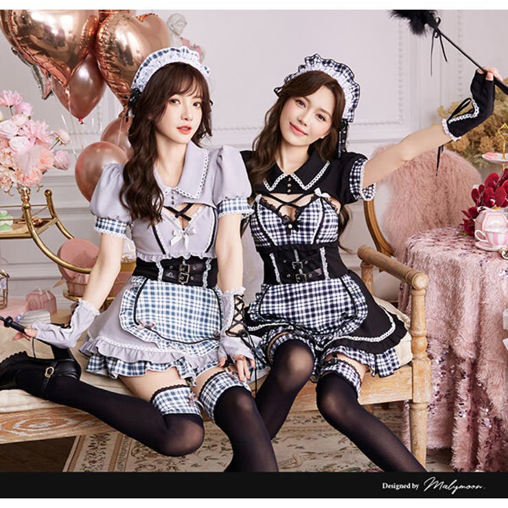 ゴシックチェックメイドドレス[品番：MYMT0000696]｜Malymoon （マリームーン  ）のレディースファッション通販｜SHOPLIST（ショップリスト）