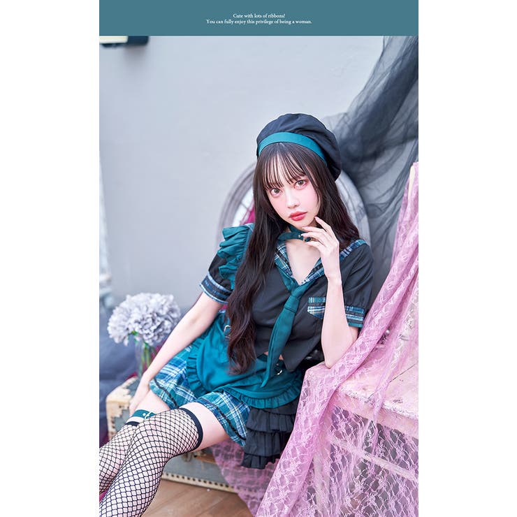 激安通販新作 フレンチガーリースクールセットアップ[品番：MYMT0000663 コスプレ衣装