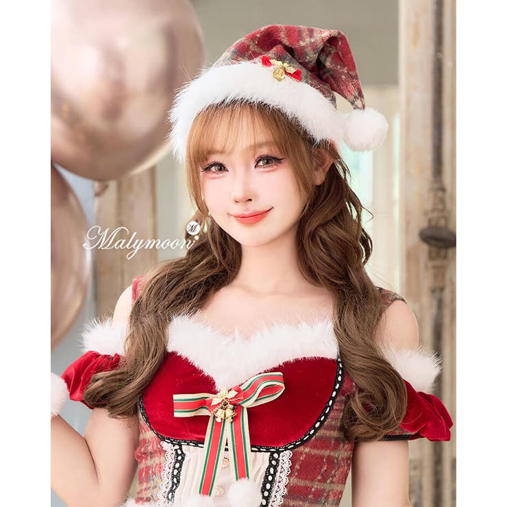 エトワールベルチェックサンタ帽 | Malymoon  | 詳細画像2 