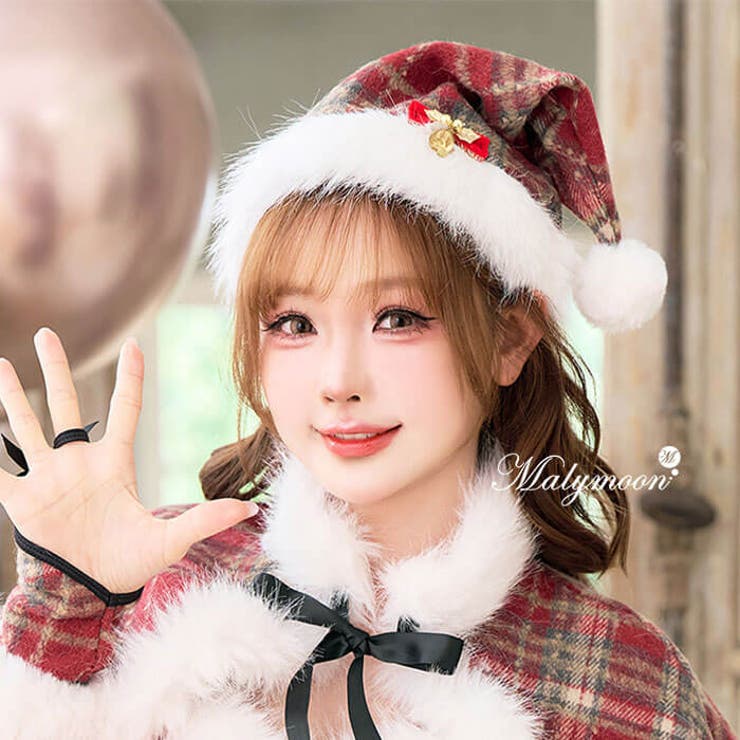 エトワールベルチェックサンタ帽 | Malymoon  | 詳細画像1 