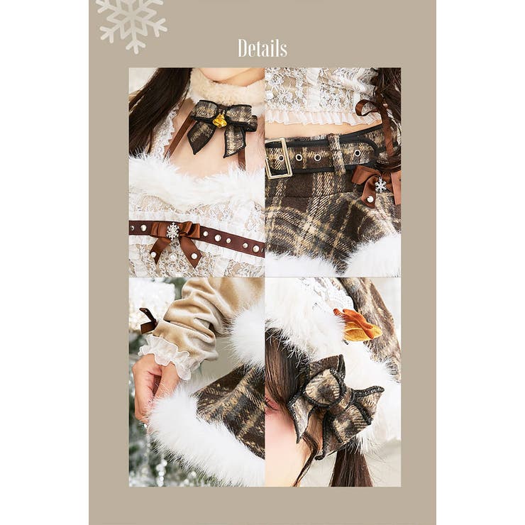 フレンチチェックノエルトナカイ[品番：MYMT0001092]｜Malymoon