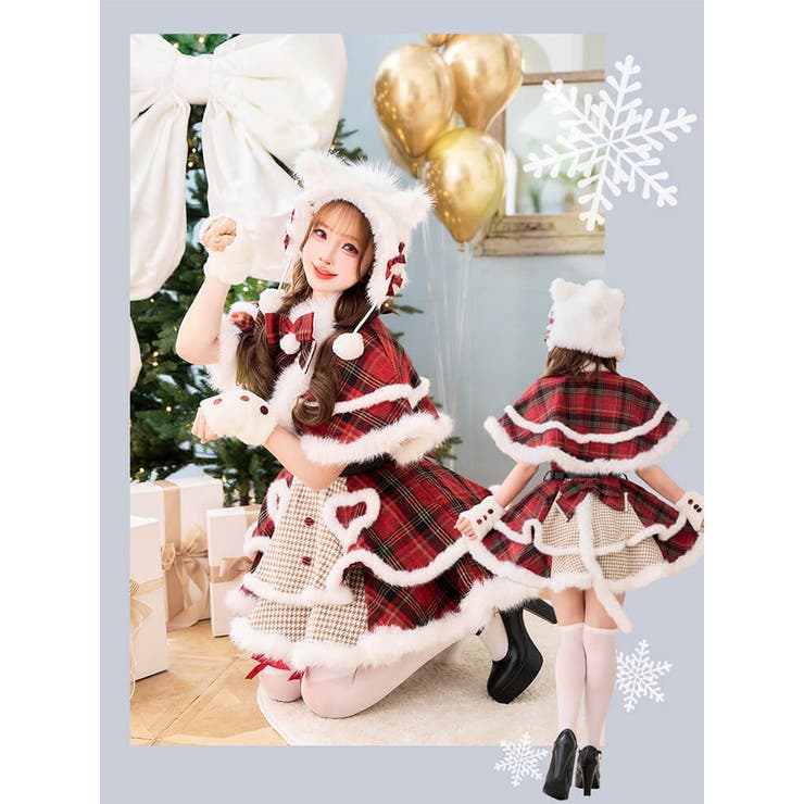 a*k様 マリームーン ノエルクラシック千鳥キャットサンタ レッド mlcs25 ノエルクラシック千鳥キャットサンタ[品番：MYMT0001118]｜Malymoon