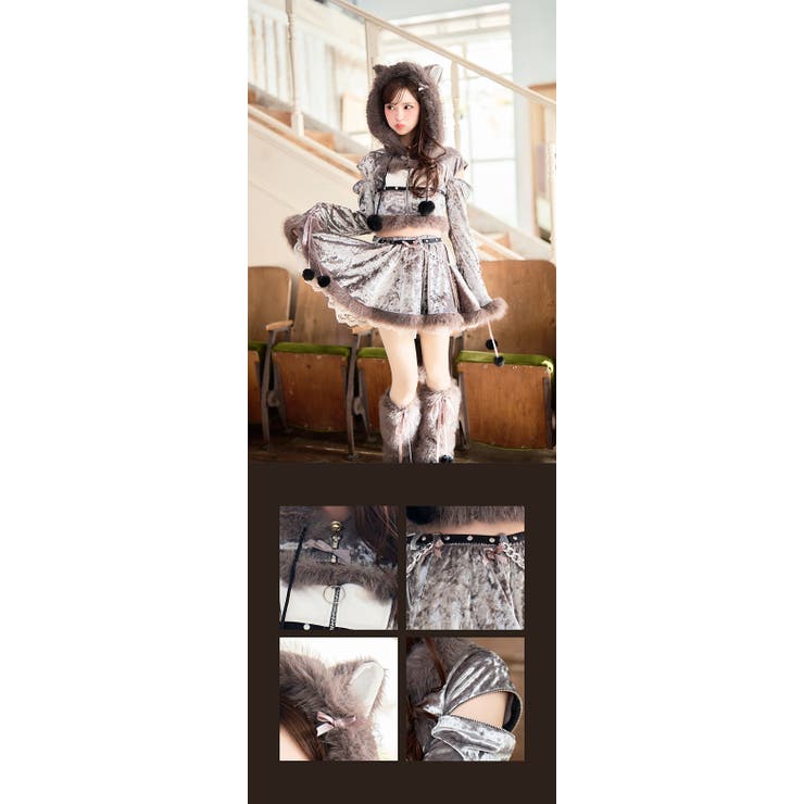 スタッズオンフーディーデビル/《ハロウィンコスプレ》マリームーン スタッズオンフーディーデビル キャット[品番：MYMT0000958