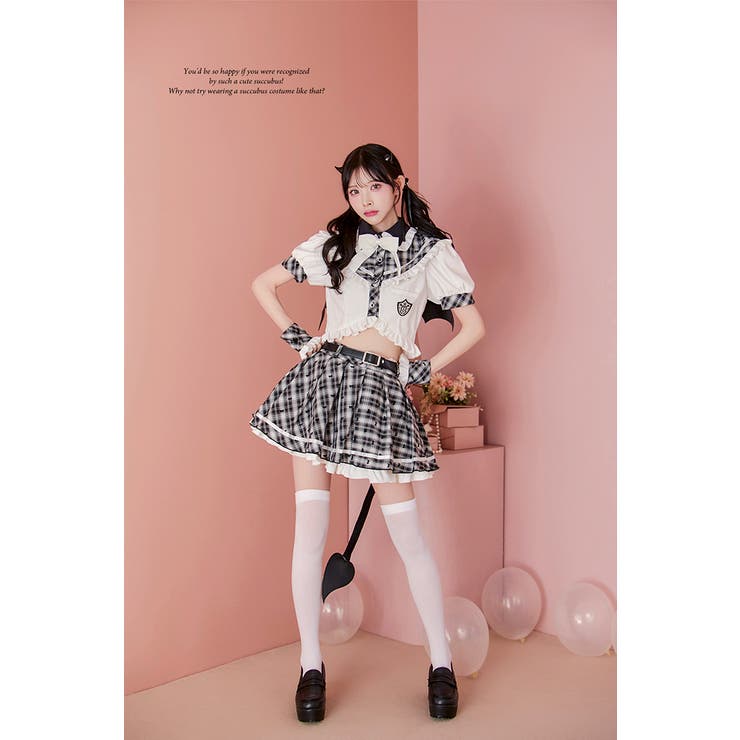 ブラック | デビルチャームフリルセーラー《ハロウィンコスプレ9点セット》【Malymoon … | Malymoon 