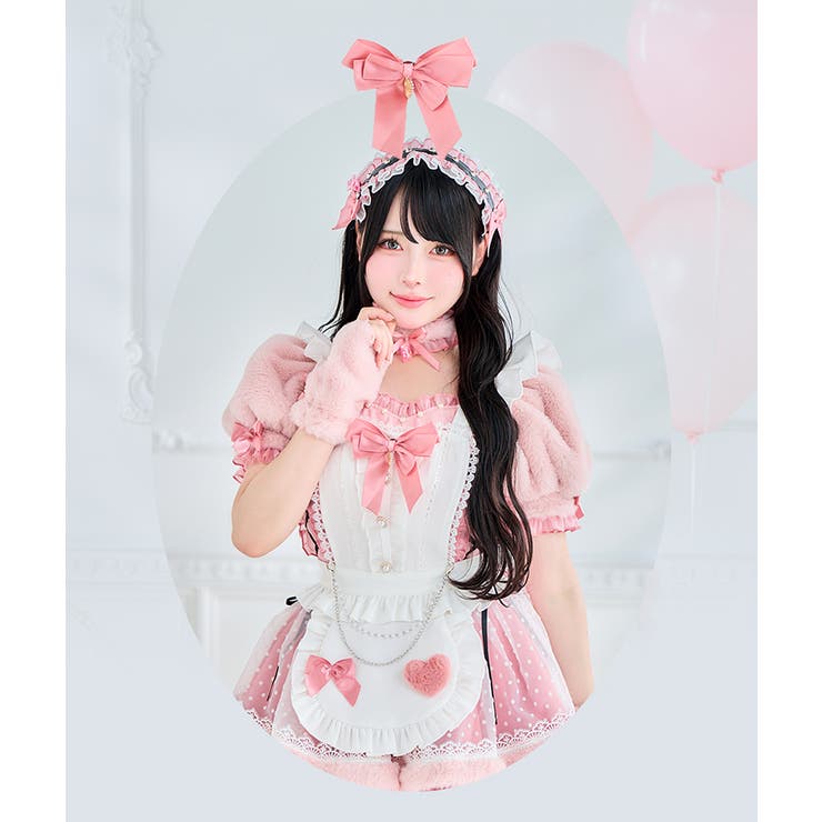Mumei着用】シュガードットシフォンピンクメイド《オリジナルコスプレ