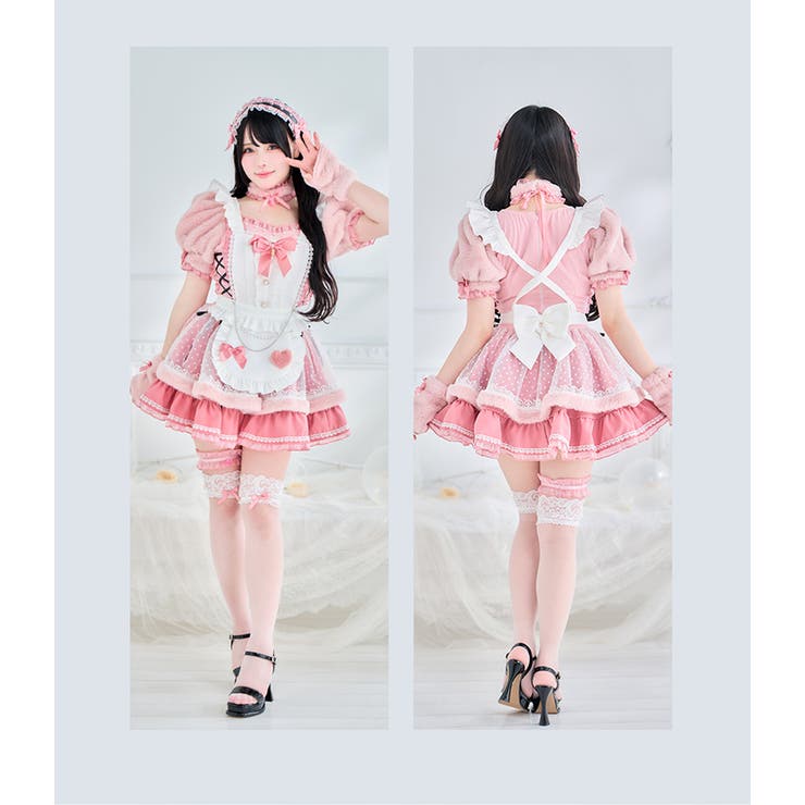 シュガードットシフォンピンクメイド[品番：MYMT0001079]｜Malymoon