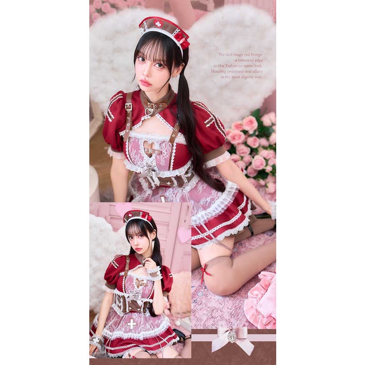 【中村里砂着用】ラブキュアショコラベリーナース《バレンタインコスプレ7点セット》… | Malymoon  | 詳細画像3 