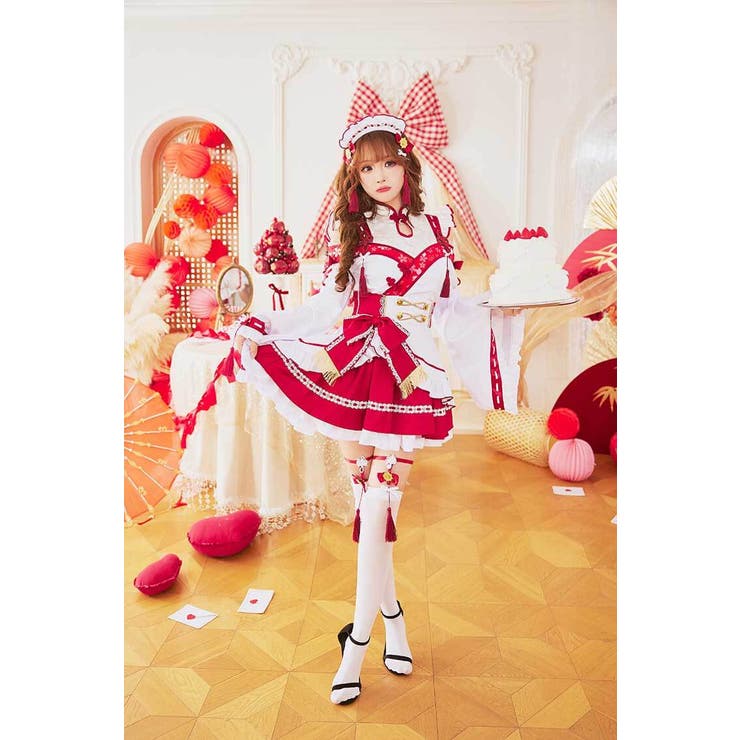 マリームーン ブルームルージュ巫女メイド ブルームルージュ巫女メイド《オリジナルコスプレ6点セット