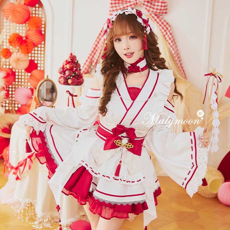 ホワイトフリリー巫女ドール《オリジナルコスプレ6点セット