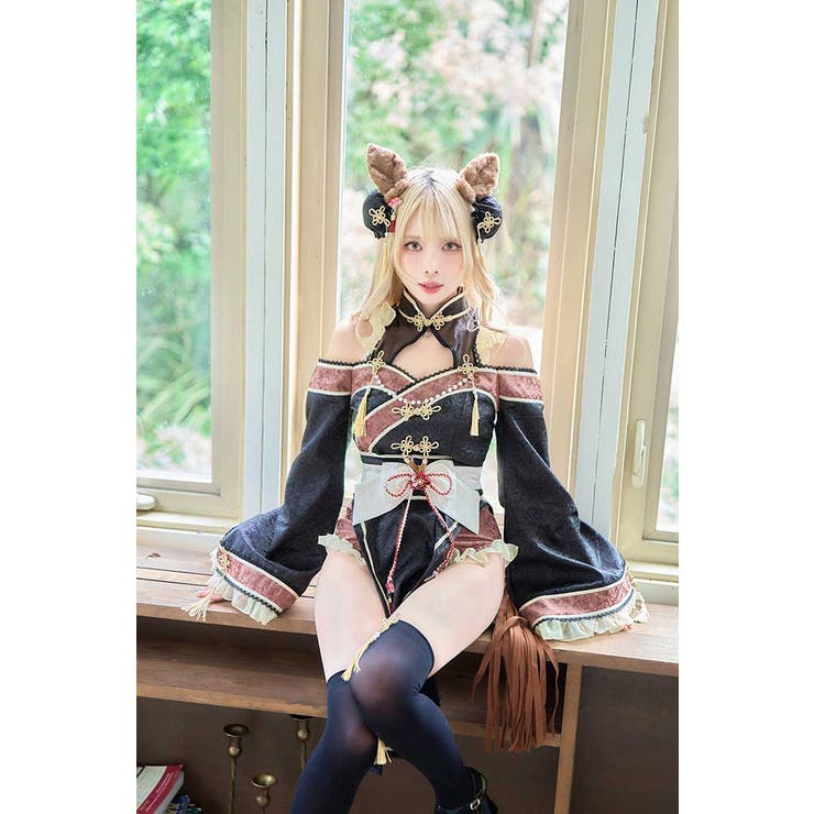 ブラックチャイナテールホースドレス《オリジナルコスプレ10点セット