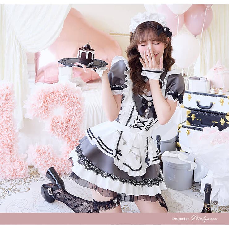 リボンドレープノワールメイド[品番：MYMT0001125]｜Malymoon （マリー