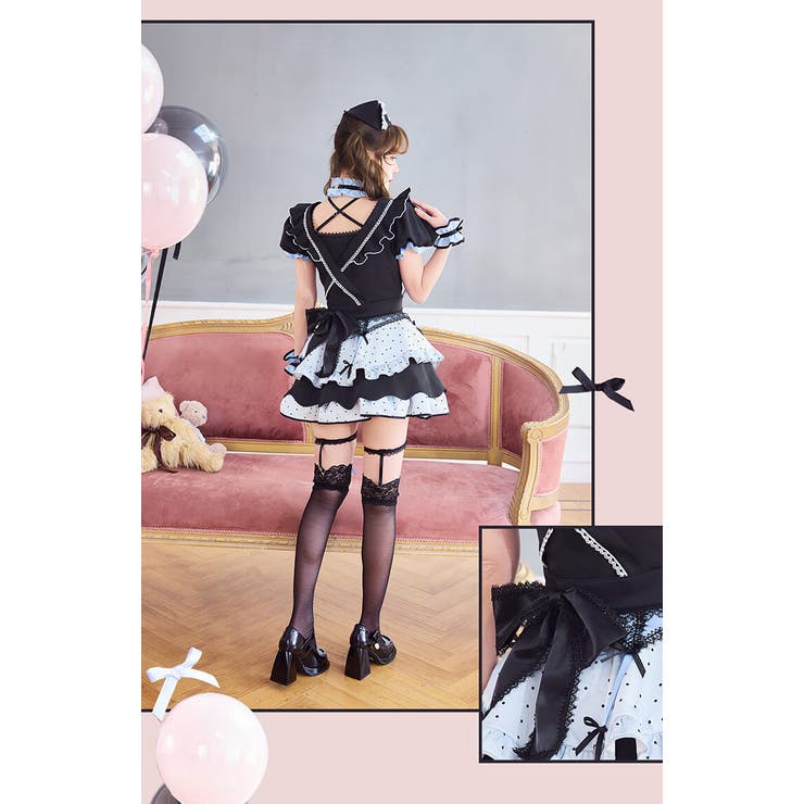 ドッティハートメイド《オリジナルコスプレ12点セット》【Malymoon