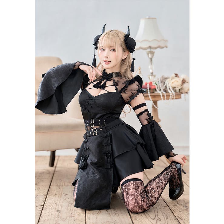 【超人気商品】Malymoon ダマスクレースヴィランチャイナ 黒 ダマスクレースヴィランチャイナ[品番：MYMT0001055]｜Malymoon