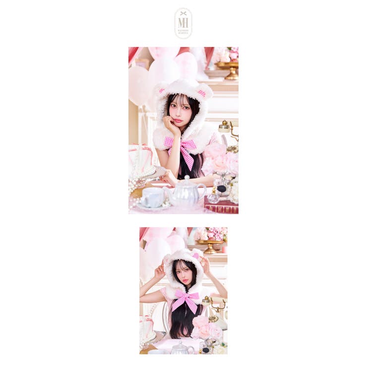 もこもこくまヘッドピース[品番：MYMT0000748]｜Malymoon
