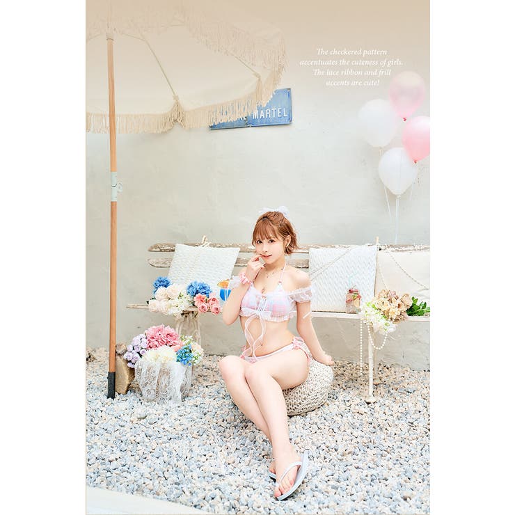 シルキーシャボンチェックビキニ《レディース水着7点セット》【Malymoon マ… | Malymoon  | 詳細画像7 