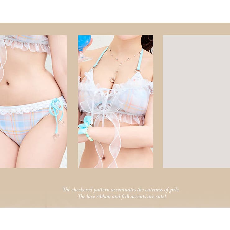 シルキーシャボンチェックビキニ《レディース水着7点セット》【Malymoon マ… | Malymoon  | 詳細画像9 