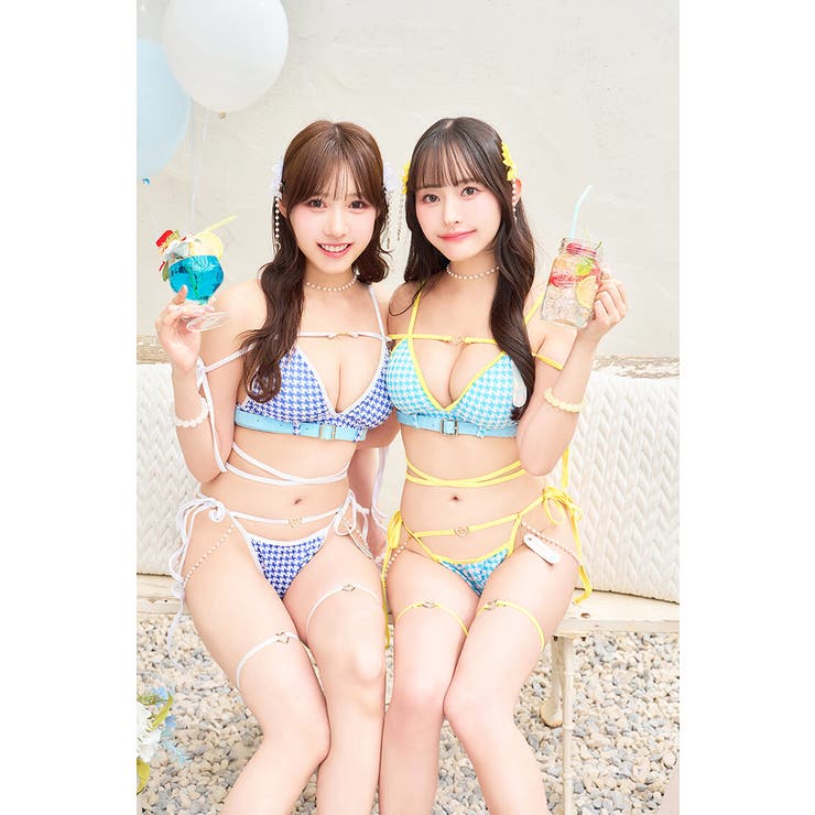 シェリブルー千鳥ラインビキニ《レディース水着8点セット》【Malymoon マリ… | Malymoon  | 詳細画像3 