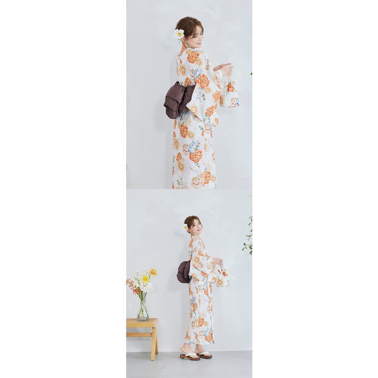 メルヘンバニー橙花2way浴衣[品番：MYMT0000948]｜Malymoon
