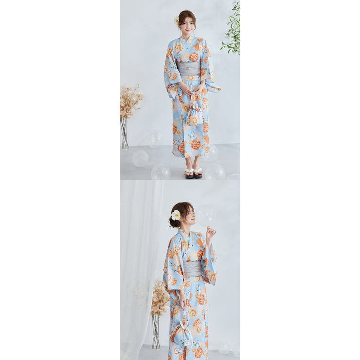 メルヘンバニー橙花2way浴衣[品番：MYMT0000949]｜Malymoon