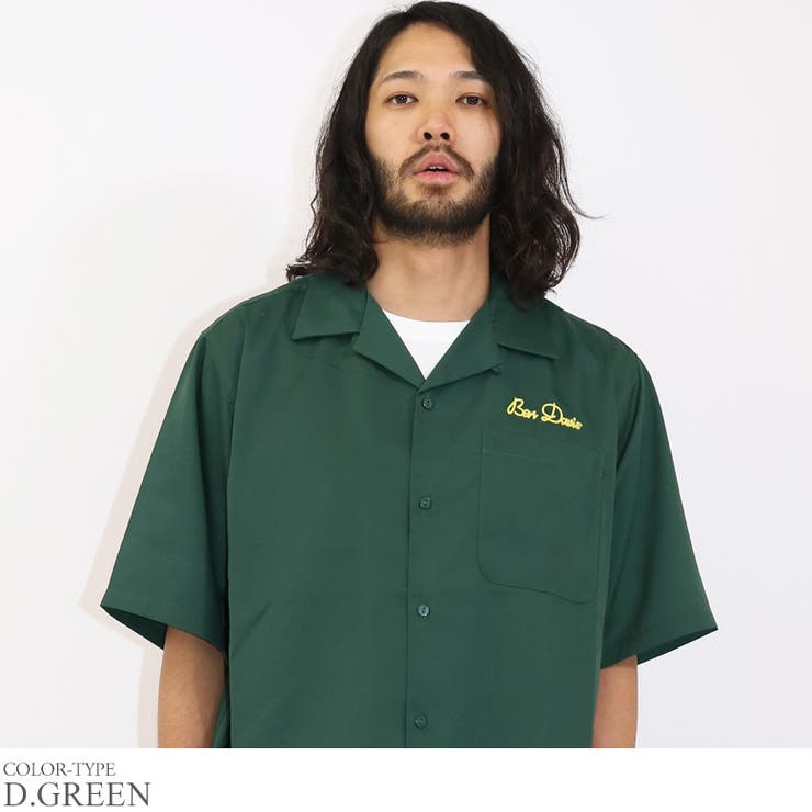 ボーリングシャツ ボウリングシャツ 開襟シャツ[品番