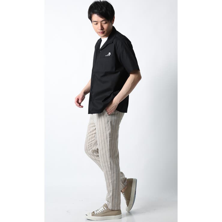 オープンカラーシャツ ワークシャツ 開襟[品番：QA000002475