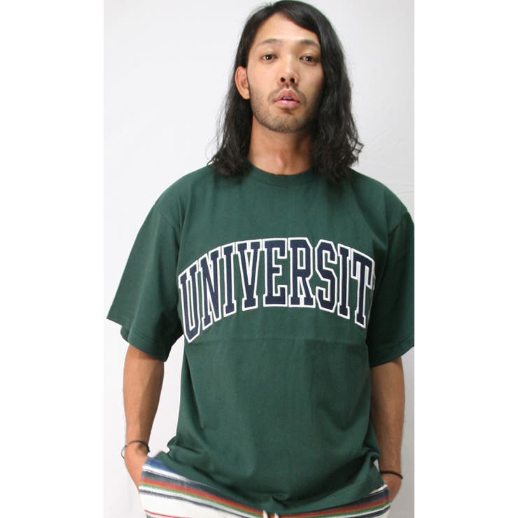 【美品】フレームワーク ロゴTシャツ ネイビー ゆったり 半袖 カレッジ風 GULFCOAST SPORTSWEAR 別注CREW TEE（Tシャツ/カットソー