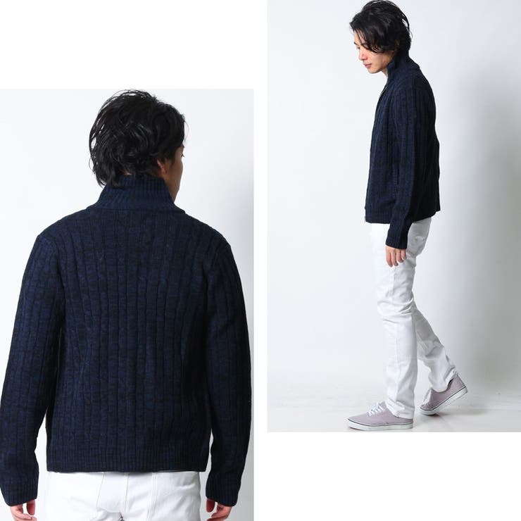 ニット カーディガン ジップアップ[品番：QA000002416]｜Maqua