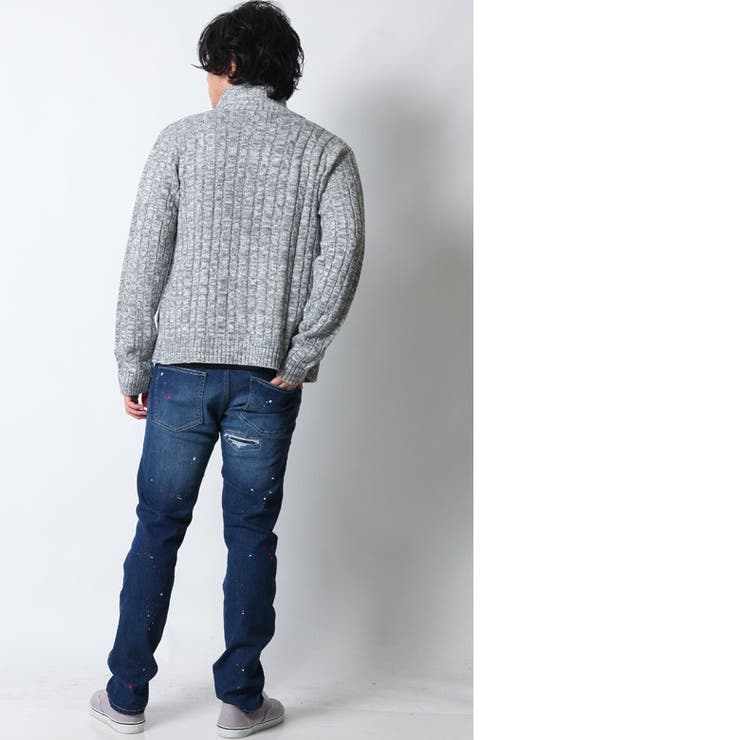 WTAPS ブルー カーディガン 24aw アンサンブル対応・洗える】レーヨンストレッチ7分袖 ニット
