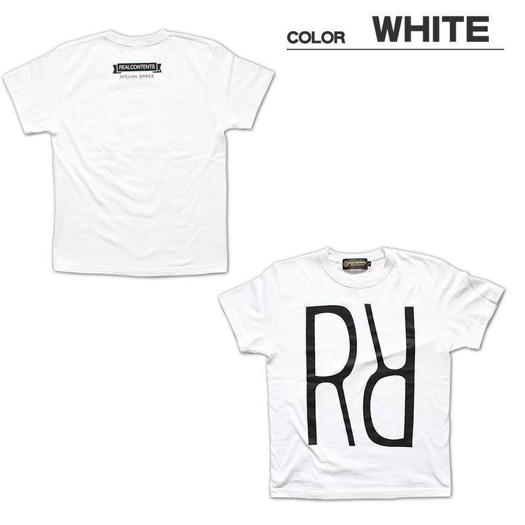 TシャツメンズリアルコンテンツREALCONTENTSエンブレムバックプリント半袖TシャツプリントTシャツメンズカジュアルストリート系MLXLXXL/3045/ストリート系ファッション