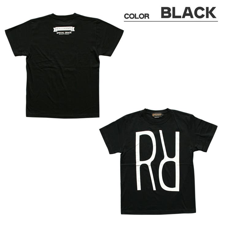 TシャツメンズリアルコンテンツREALCONTENTSエンブレムバックプリント半袖TシャツプリントTシャツメンズカジュアルストリート系MLXLXXL/3045/ストリート系ファッション