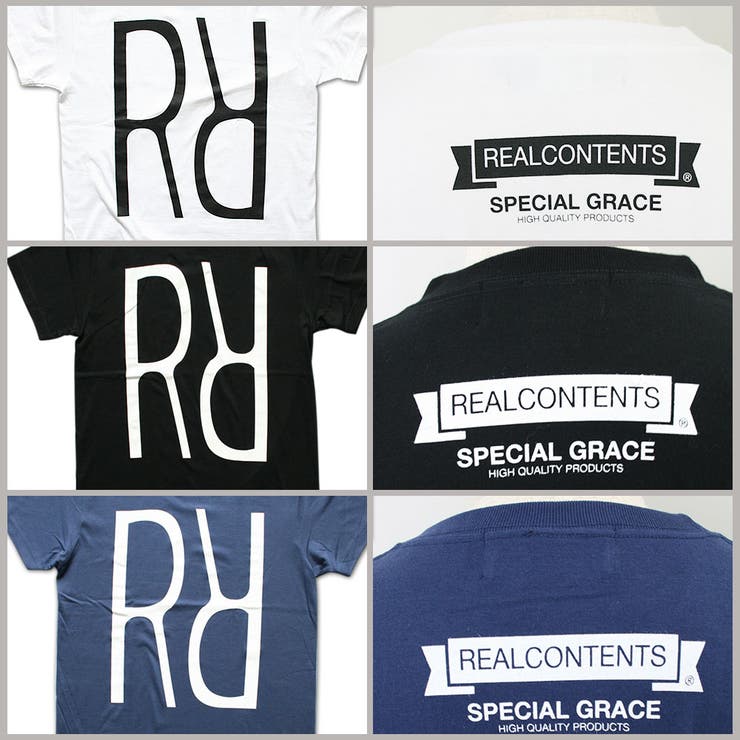 TシャツメンズリアルコンテンツREALCONTENTSエンブレムバックプリント半袖TシャツプリントTシャツメンズカジュアルストリート系MLXLXXL/3045/ストリート系ファッション