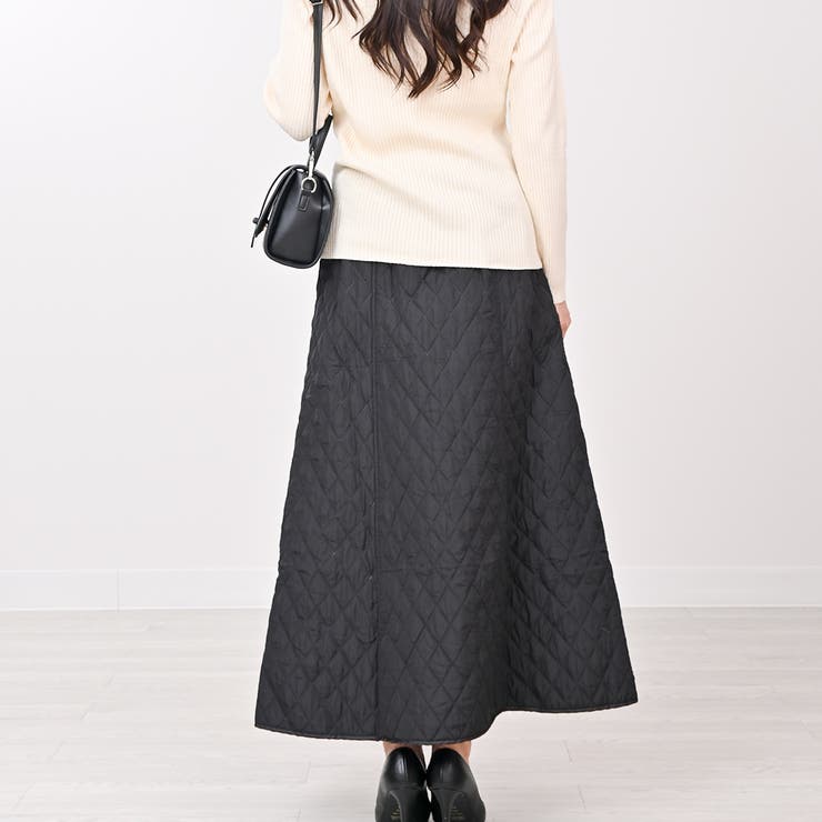 キルティングスカートロングスカートキルトスカートボトムス[品番