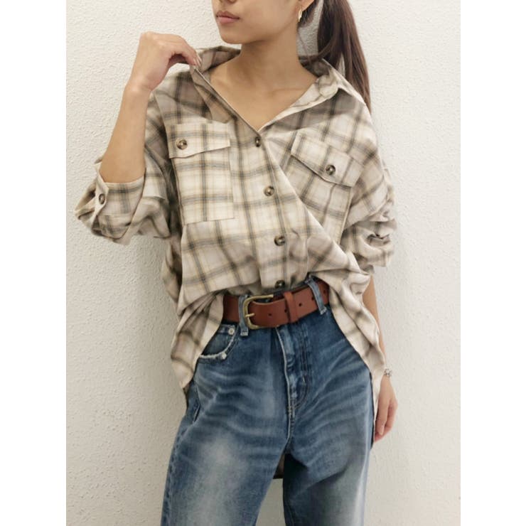 オーバーサイズチェックSH[品番：MKSW0026869]｜GYDA（ジェイダ）の  