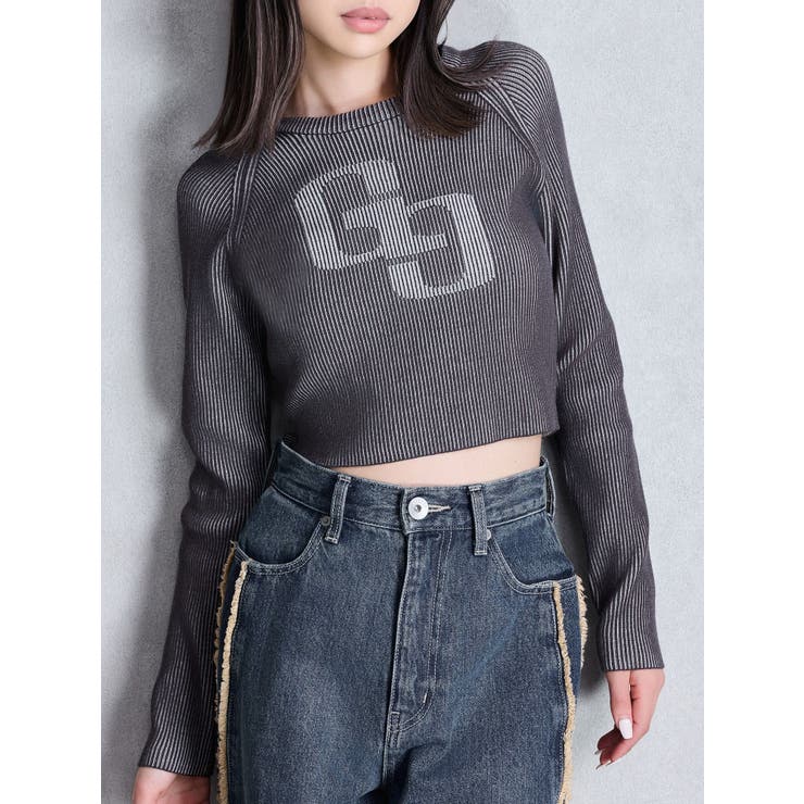 GG two color scheme ニットトップス | GYDA | 詳細画像1 