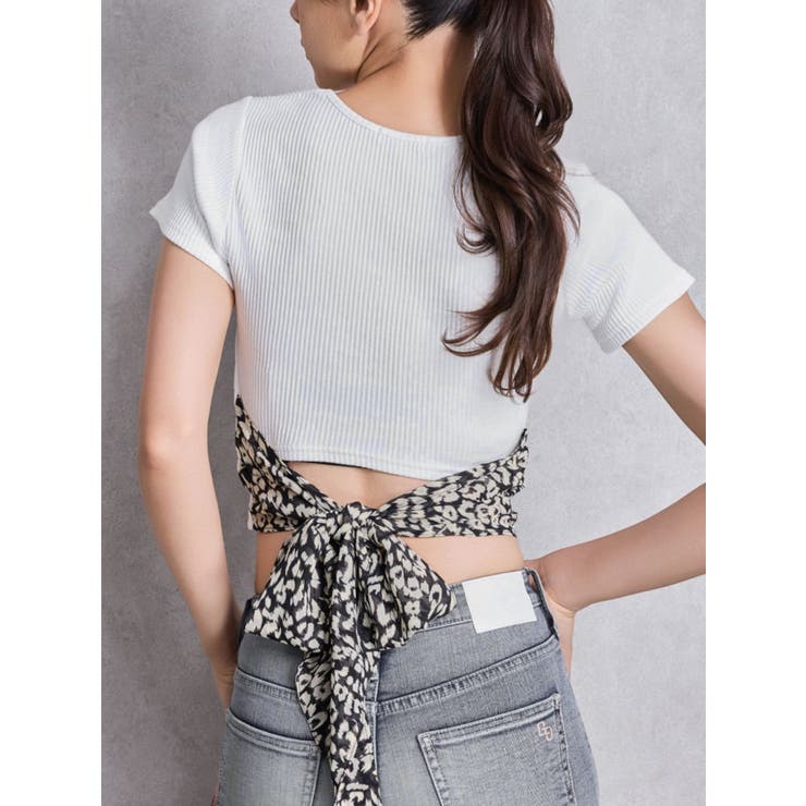 レオパードバックリボントップス[品番：MKSW0064836]｜GYDA