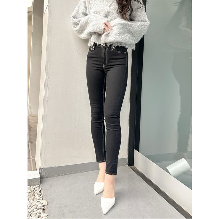 GYDAスキニーパンツ ミドルウエストワンウォッシュスキニーパンツ[品番：MKSW0062365